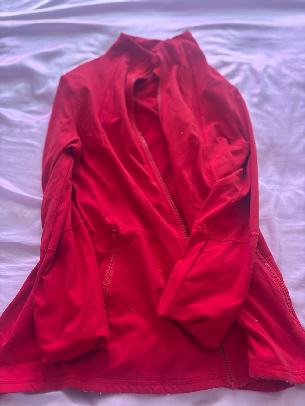 Amazon Women's Red Bomber Jacket with Front Zipper